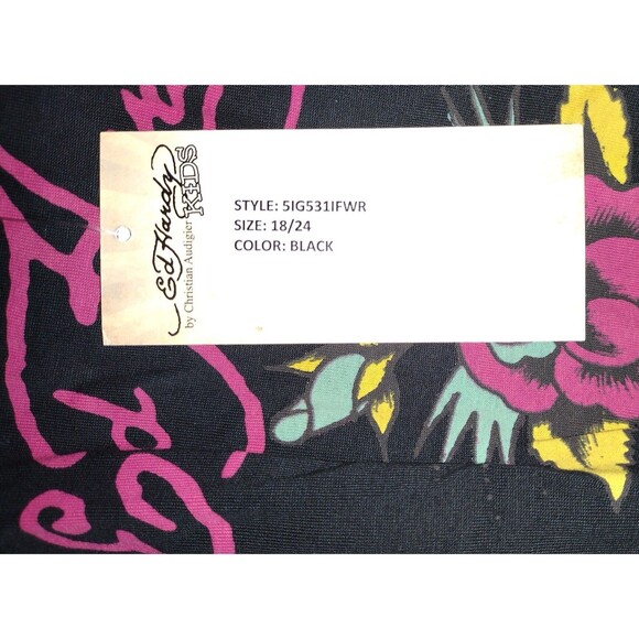 Ed Hardy Baby Tee 18-24 Months Black w/ Rose Vtg by Christian Audigier NWT - Picture 7 of 8